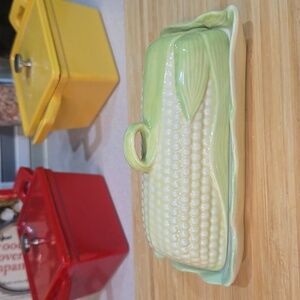 Vintage‎ Ceramic Corn on the Cob Butter Dish - Farmhouse Kitchen Decor
